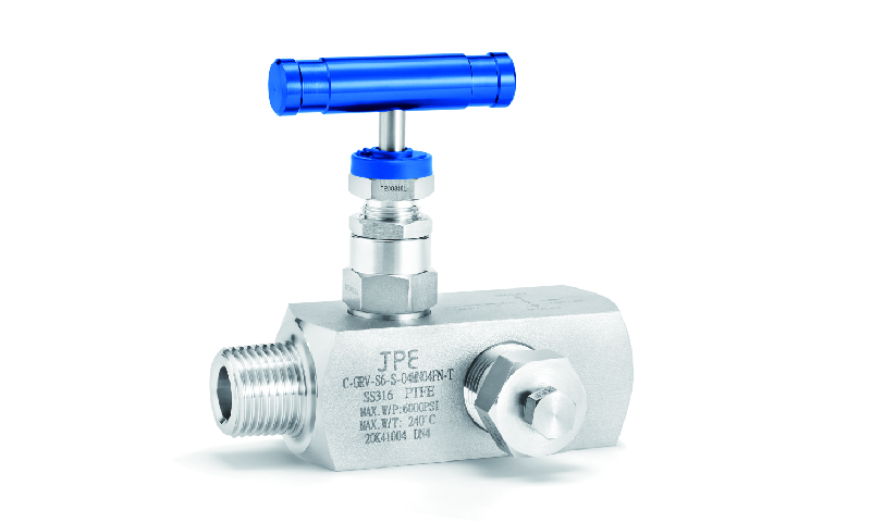 SS316L JPE 双阀门表阀1/2"外螺纹NPT入*1/2"内螺纹NPT出 6000PSIG DN4 (附PTFE的垫片)